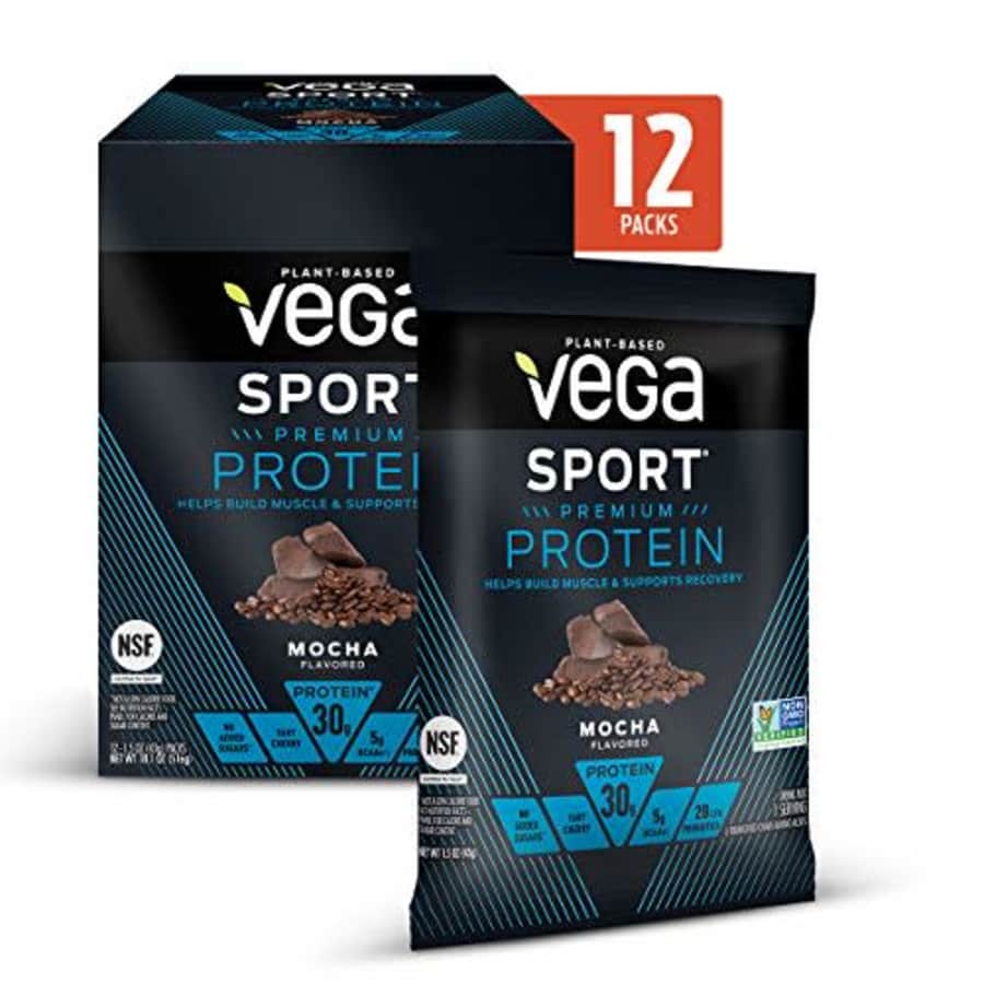 Vega Sport Premium Protein Powder, Mocha, Plant Based Protein Powder for Post Workout - Certified for $30