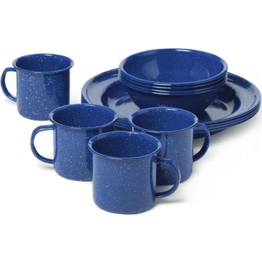 Mountain Summit Gear 4-Person Enamel Tableware Set for $27