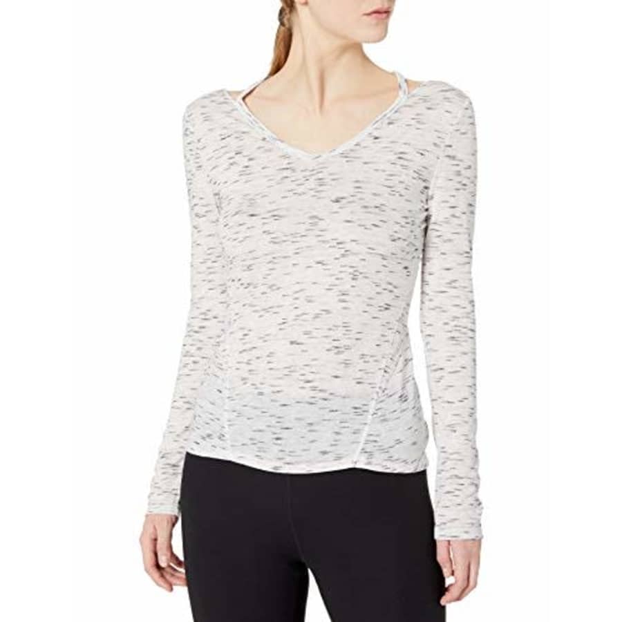 SHAPE activewear Women's South Street Long Sleeve V Neck Tee, White, L for $11
