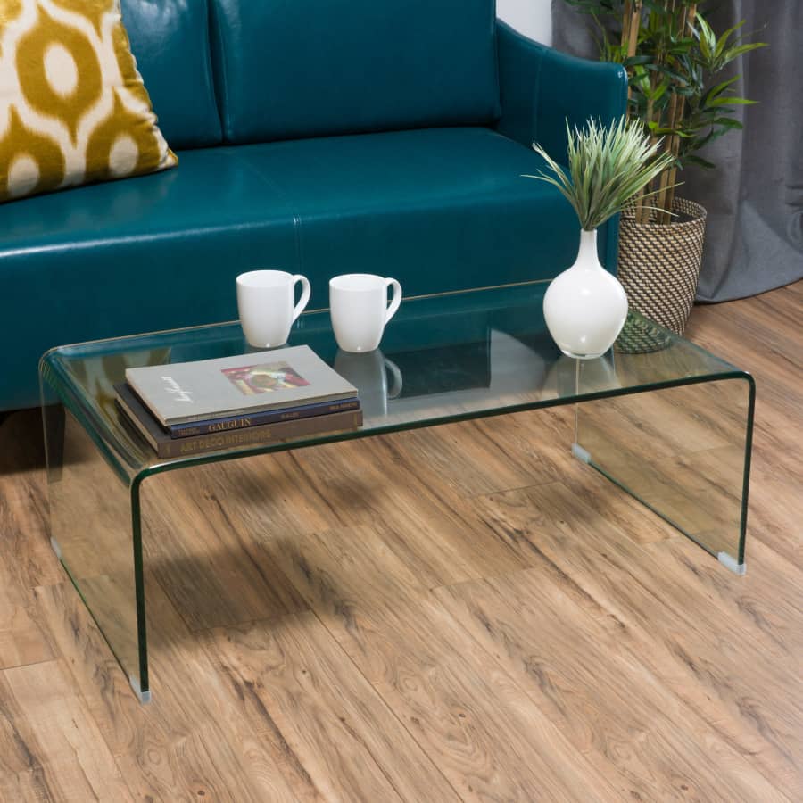 Noble House Pazel 39" Tempered Glass Coffee Table for $118