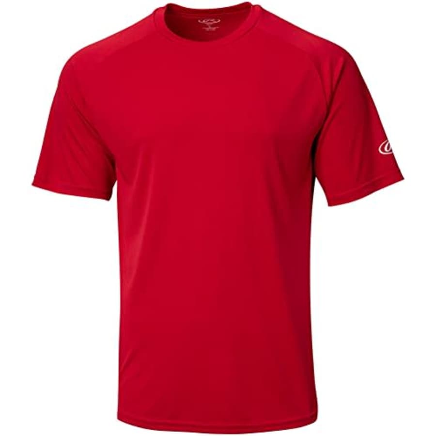 Rawlings Men's Crew Neck Tech Tee Shirt Series, Scarlet Red, X-Large for $9
