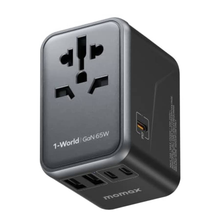 Momax 65W GaN International Travel Adapter for $40