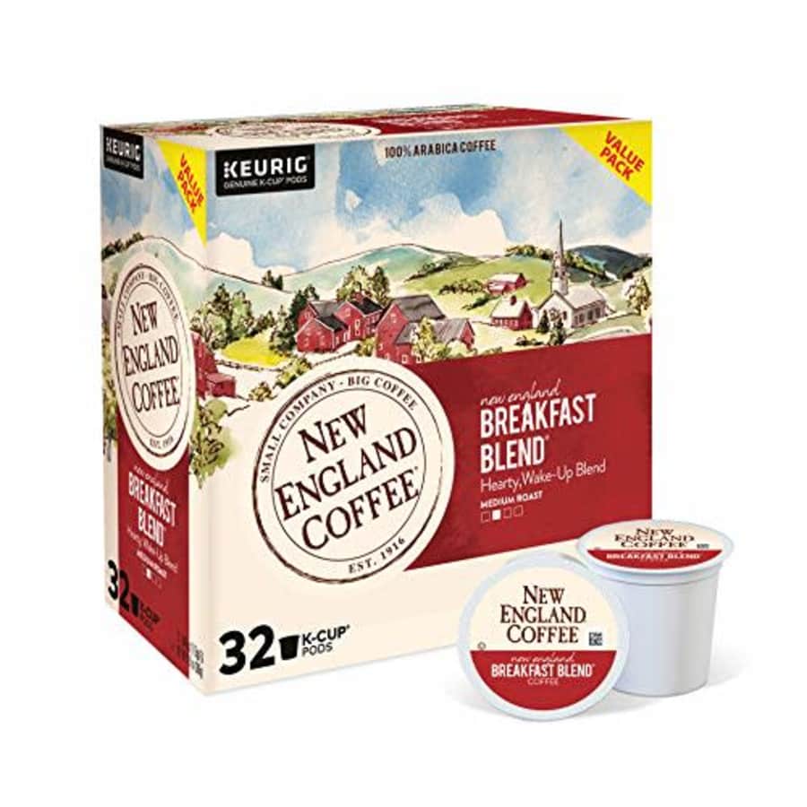 New England Coffee New England Breakfast Blend Medium Roast K-Cup Pods 32 ct. Box for $35