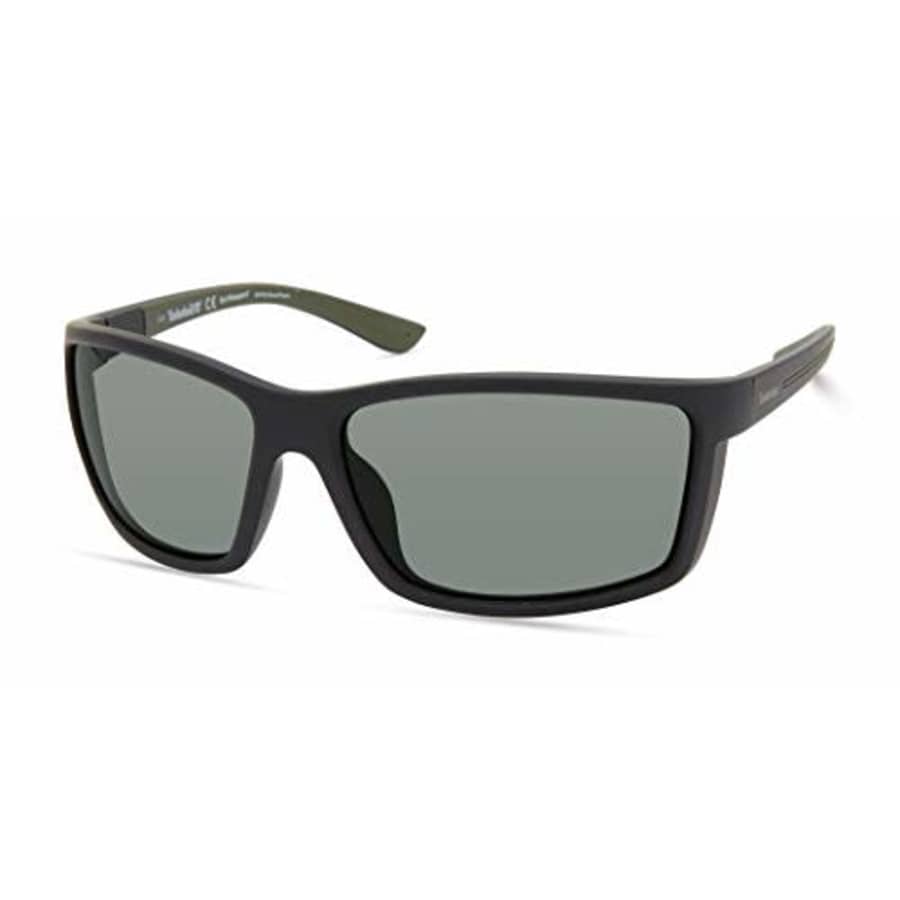 Timberland Men's TBA9273 Polarized Rectangular Sunglasses, Matte Black, 64mm for $40