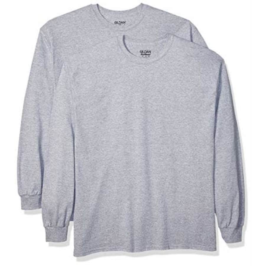 Gildan Men's DryBlend Adult Long Sleeve T-Shirt, 2-Pack, Sport Grey, 3X-Large for $23