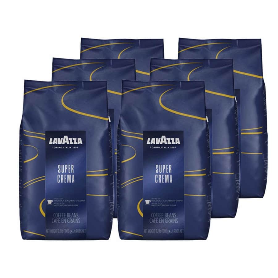 Lavazza Super Crema Whole Bean Coffee Blend 2.2-lb. 6-Pack for $68 via Sub & Save