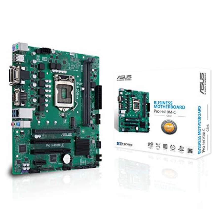 ASUS PRO H410M-C/CSM LGA1200 (Intel 10th Gen) Micro ATX Commercial Motherboard (M.2, Intel LAN, for $121 ASUS PRO H410M-C/CSM LGA1200 (Intel 10th Gen) Micro ATX Commercial Motherboard (M.2, Intel LAN, for $121