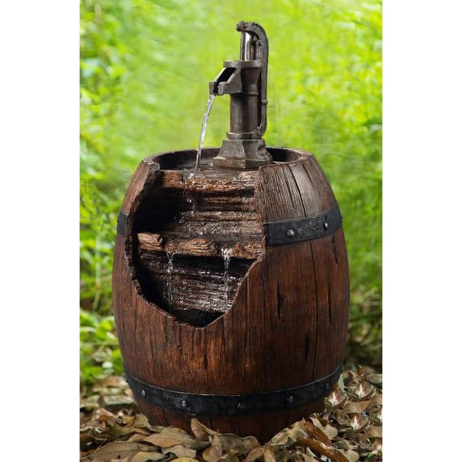 Peaktop 33" Vintage Pump & Barrel Waterfall Fountain for $95