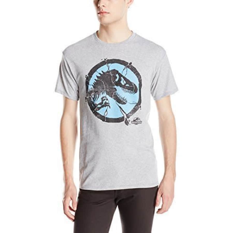 Jurassic Park Men's Crackpot T-Shirt, Athletic Heather, Small for $8