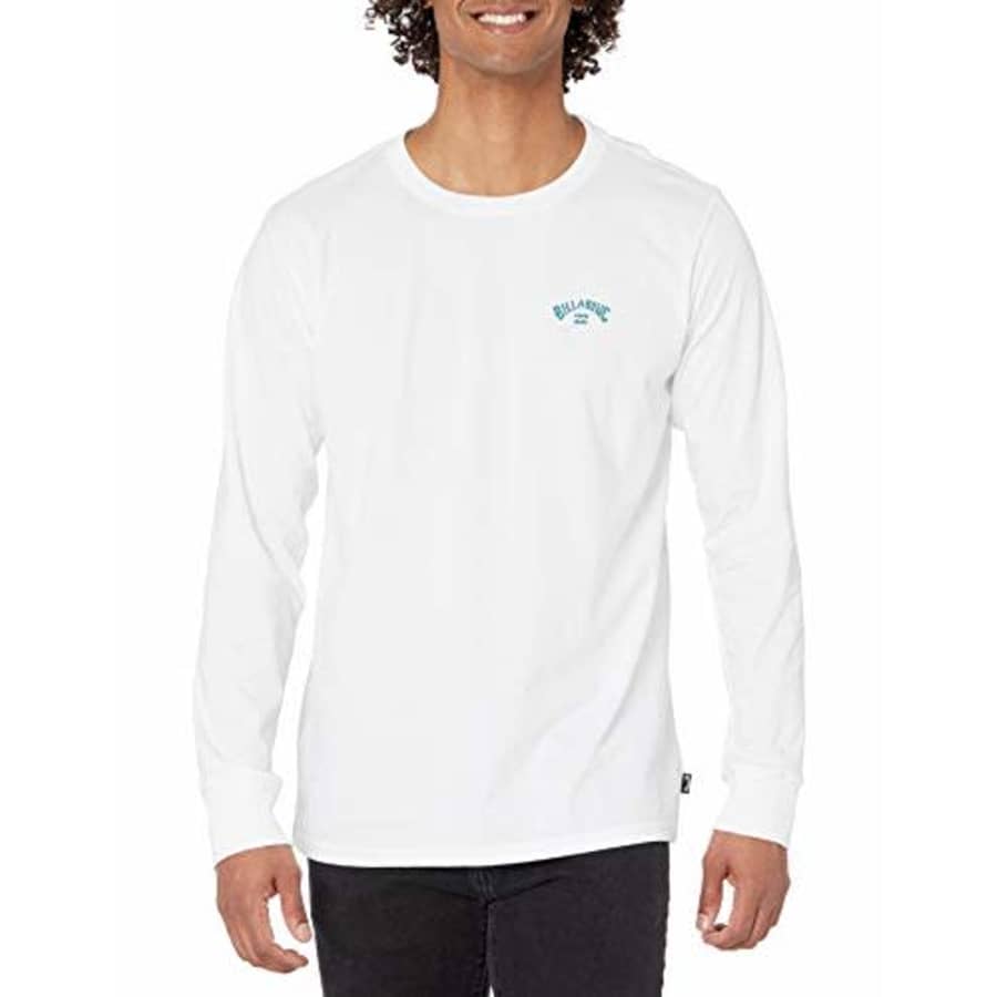 Billabong Men's Long Sleeve Premium Logo Graphic Tee T-Shirt, Arch White, Small for $33