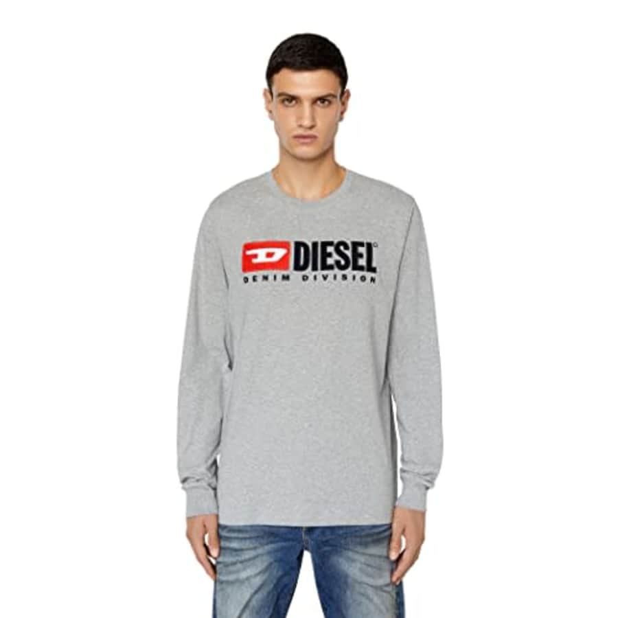 Diesel T-JUST-LS-DIV T-Shirts Man Grey for $50 Diesel T-JUST-LS-DIV T-Shirts Man Grey for $50