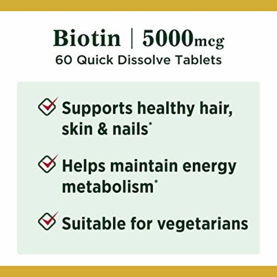 Nature's Bounty Natures Bounty Biotin Supplement, Supports Healthy Hair, Skin and Nails, 5000mcg, 60 Tablets for $9 Nature's Bounty Natures Bounty Biotin Supplement, Supports Healthy Hair, Skin and Nails, 5000mcg, 60 Tablets for $9