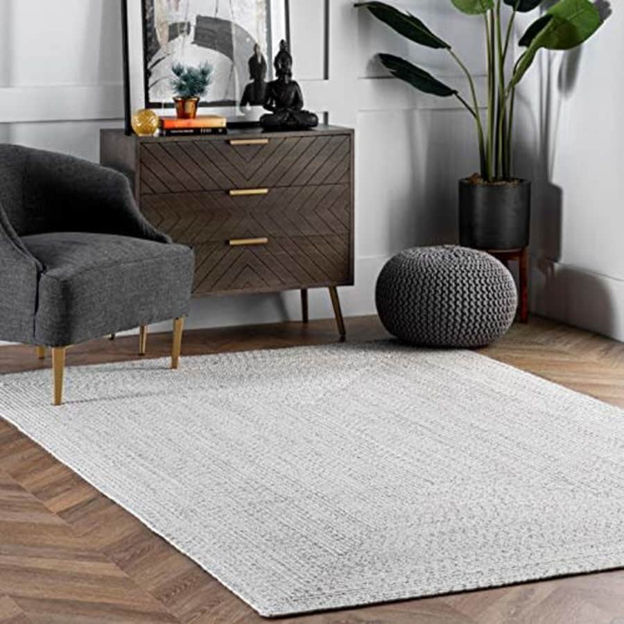 nuLOOM Lefebvre Braided Indoor/Outdoor Accent Rug, 2' x 3', Ivory for $50