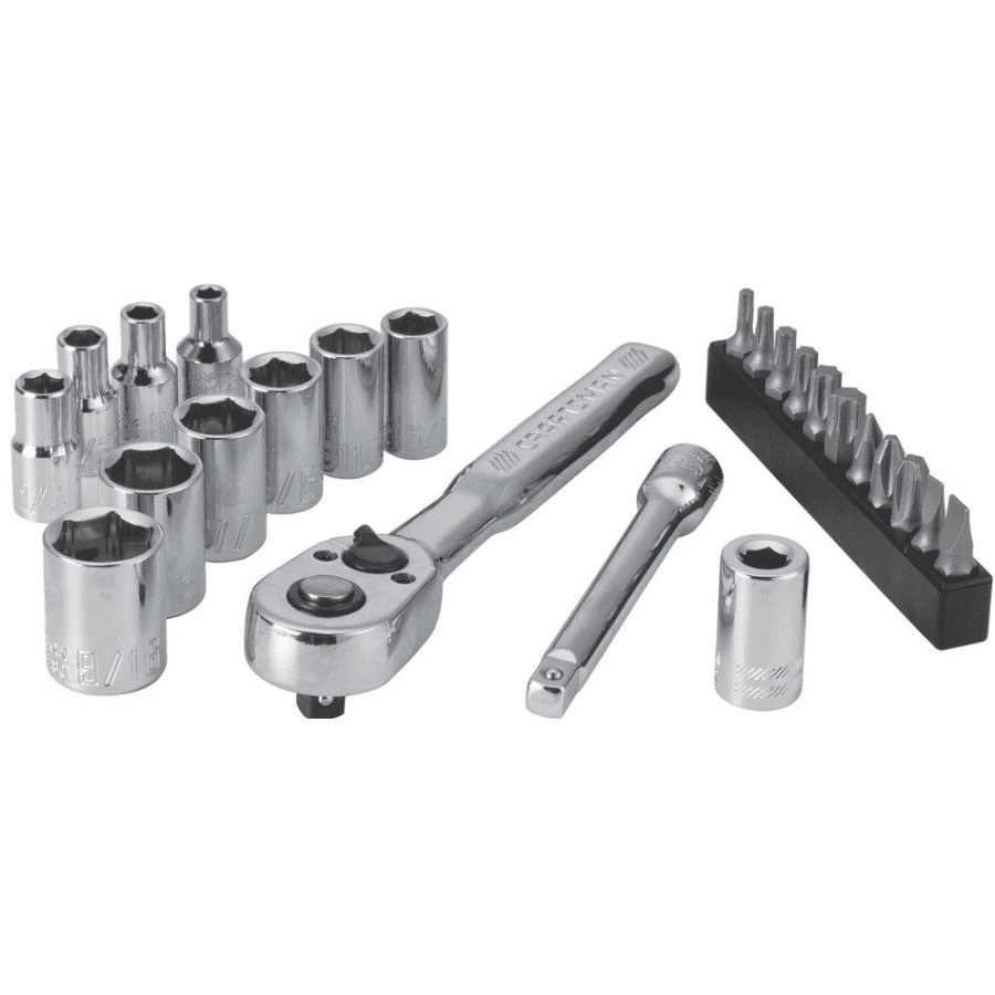 Craftsman 24-Piece 1/4" Drive 6-Point SAE Mechanics Tool Set for $20 in cart
