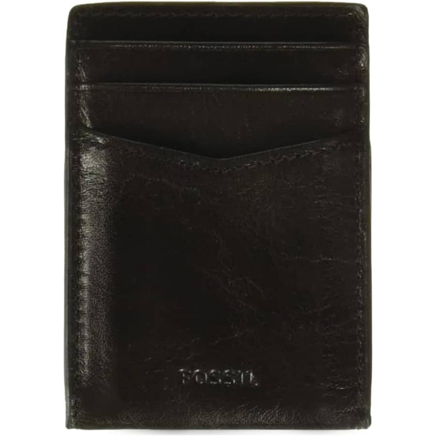 Fossil Men's Andrew Leather Magnetic Card Case w/ Money Clip for $12