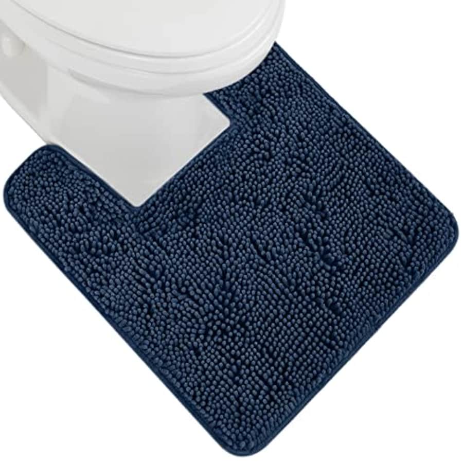 Gorilla Grip Plush Absorbent Shaggy Chenille Bath Rug Mat for Toilet Base with Rubber Backing, for $20