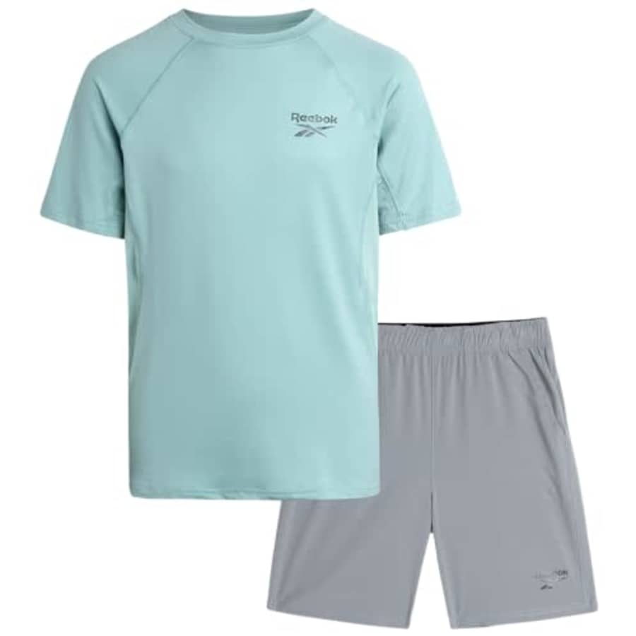 Reebok Boys' Active Shorts Set - 2 Piece Performance Short Sleeve T-Shirt and Woven Shorts - for $20