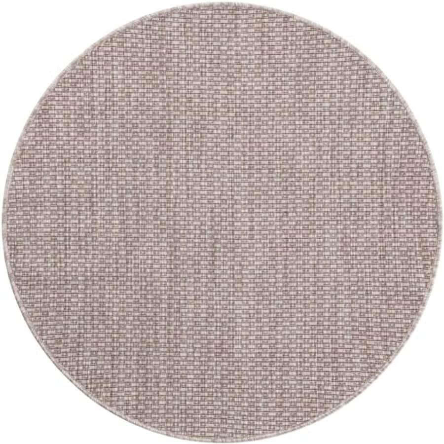 Unique Loom Outdoor Solid Collection Area Rug (3' 3" Round Beige/Ivory) for $20