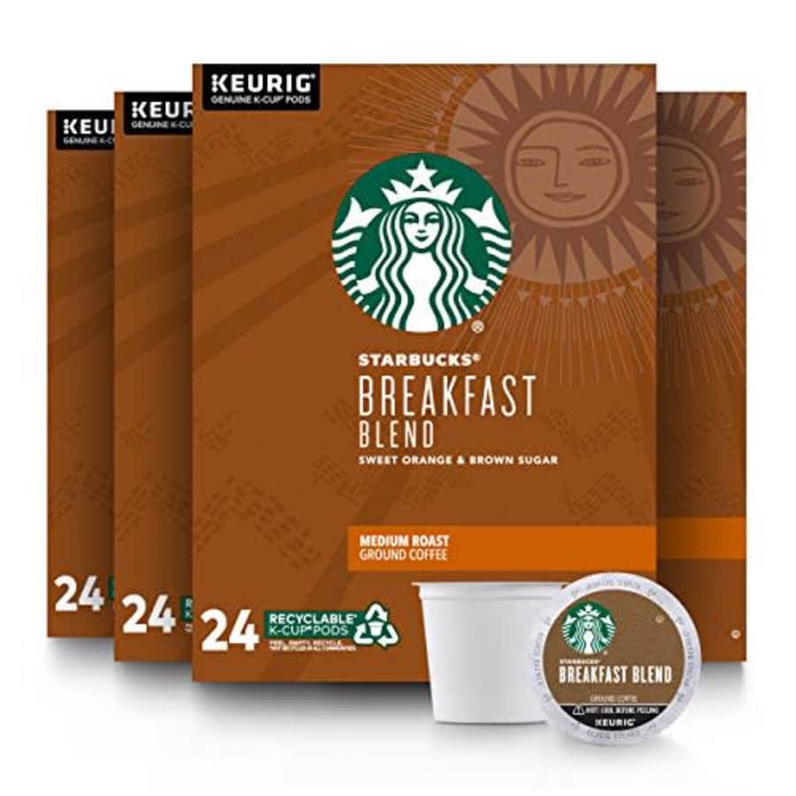 Starbucks Medium Roast K-Cup Coffee Pods Breakfast Blend for Keurig Brewers 4 boxes (96 pods total) for $63 Starbucks Medium Roast K-Cup Coffee Pods Breakfast Blend for Keurig Brewers 4 boxes (96 pods total) for $63