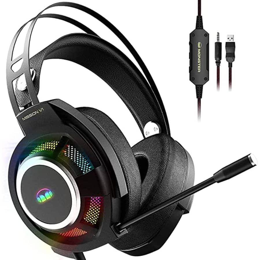 Monster Mission V1 RGB Gaming Headset for $49