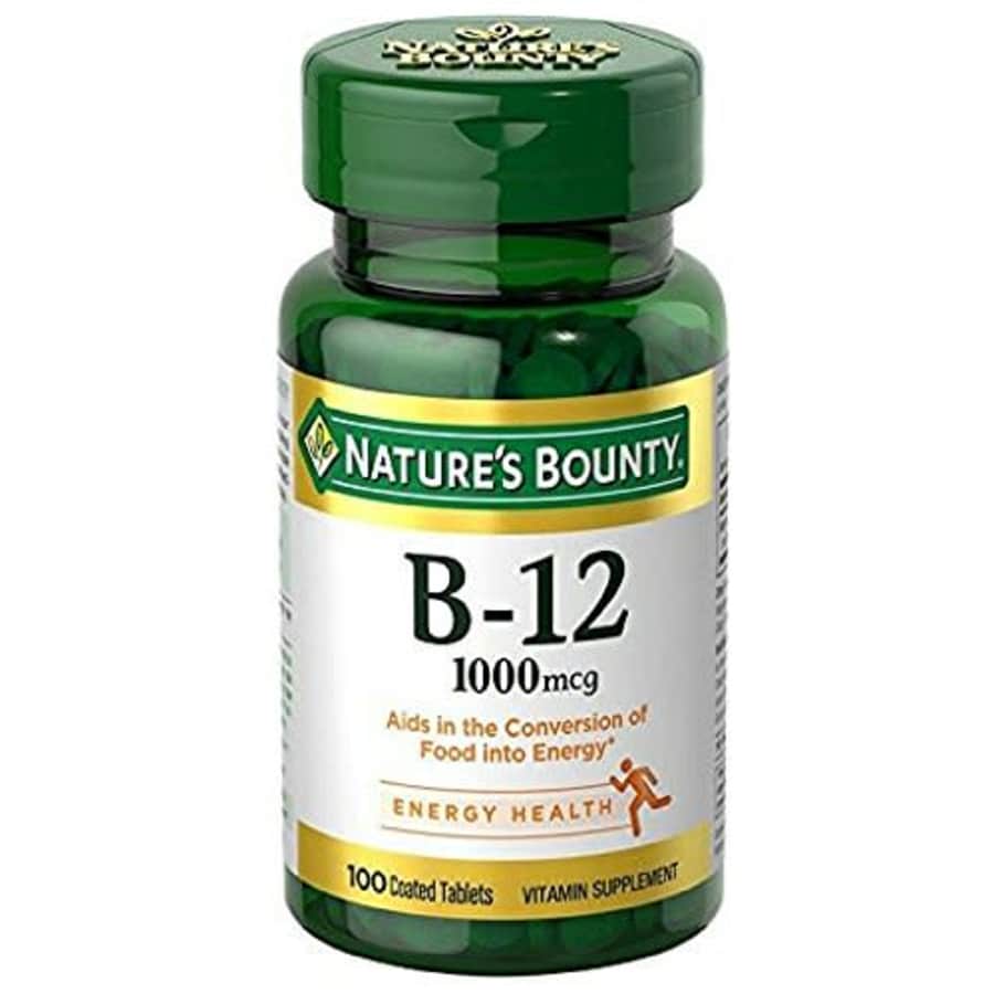 Nature's Bounty Natural Vitamin B12, 1000mcg, 100 Tablets (Pack of 3) for $22