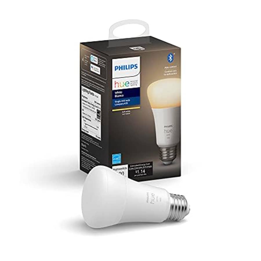 Philips Hue 476861 A19 Smart Light Bulb, Single Pack, White for $35 Philips Hue 476861 A19 Smart Light Bulb, Single Pack, White for $35