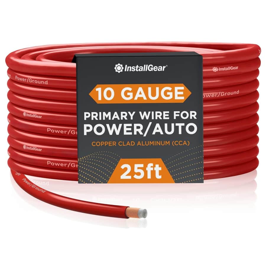 Installgear 10 Gauge AWG CCA 25-Foot Power Ground Wire Cable for $12 Installgear 10 Gauge AWG CCA 25-Foot Power Ground Wire Cable for $12
