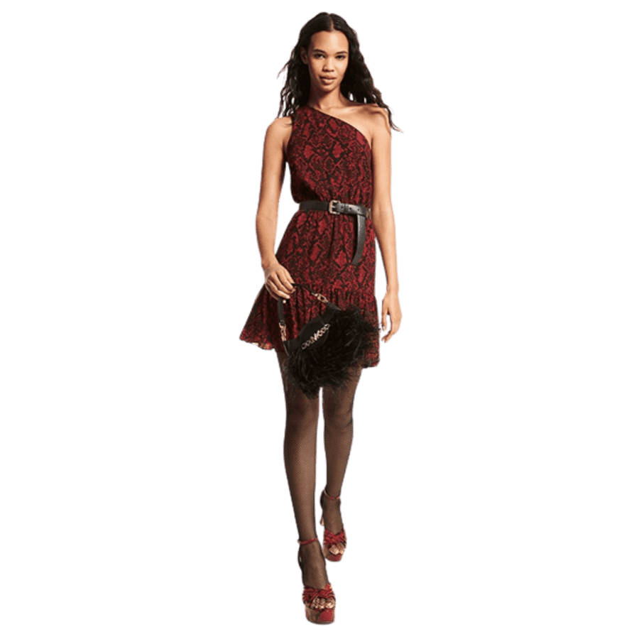 Michael Michael Kors Women's Snake Print Georgette One-Shoulder Dress for $50 for members Michael Michael Kors Women's Snake Print Georgette One-Shoulder Dress for $50 for members