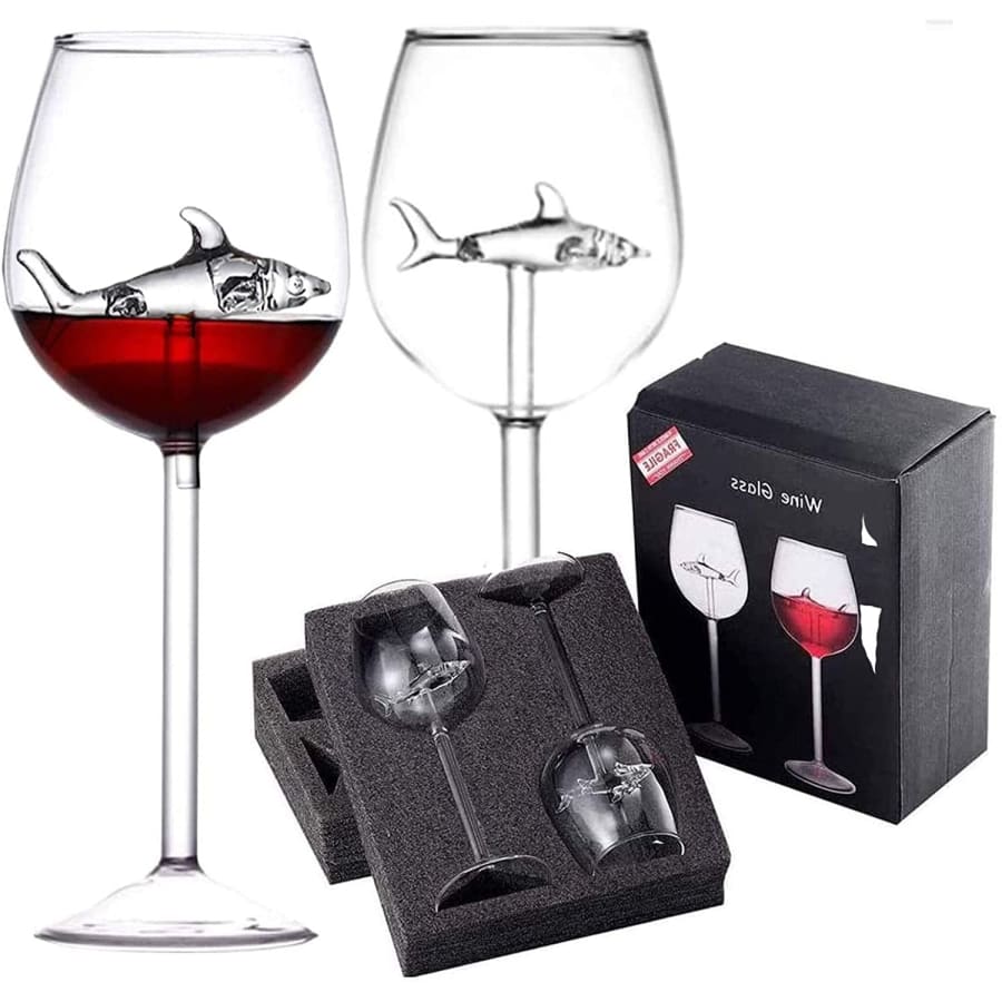 Drinkmall Shark Wine Glass 2-Pack for $15 Drinkmall Shark Wine Glass 2-Pack for $15