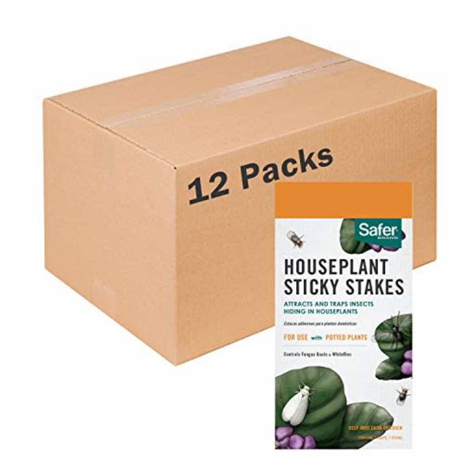 Safer Brand 5026 House Plant Sticky Stakes 7 Insect Killing Trap, 12 pack for $41