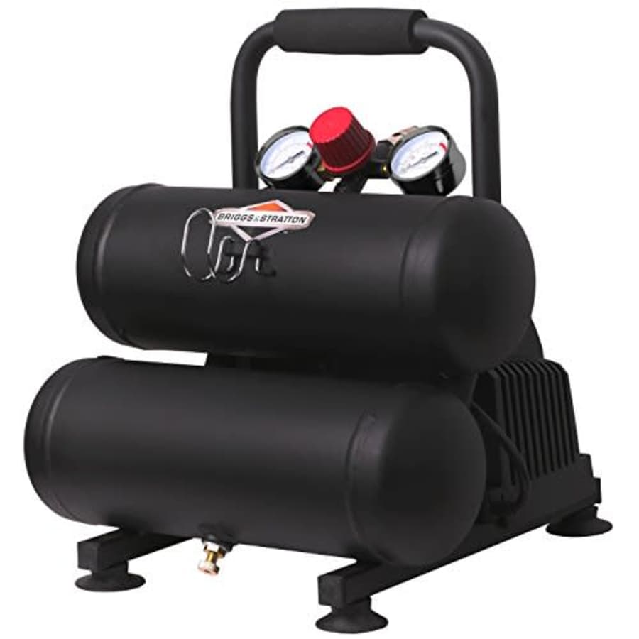 Briggs & Stratton 2-Gallon Air Compressor, Twin Stack 074016-00,Black for $153