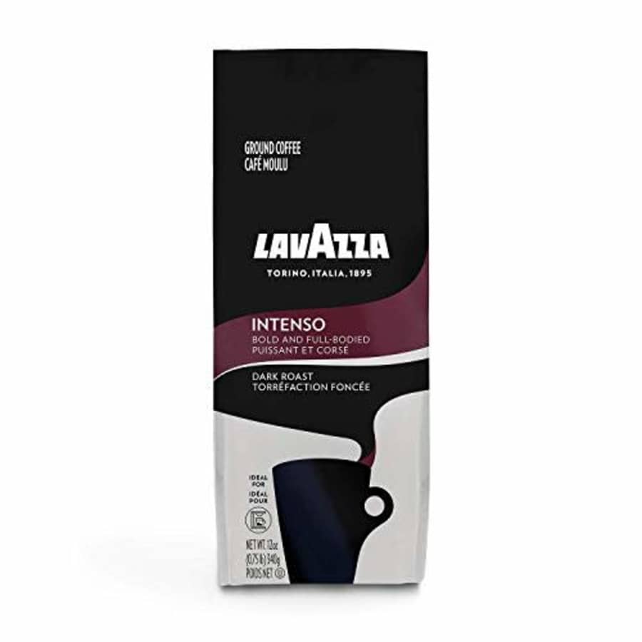 Lavazza Intenso Ground Coffee Blend, 12-Ounce Bag, Non-GMO, Full-bodied dark roast with flavor for $6 Lavazza Intenso Ground Coffee Blend, 12-Ounce Bag, Non-GMO, Full-bodied dark roast with flavor for $6