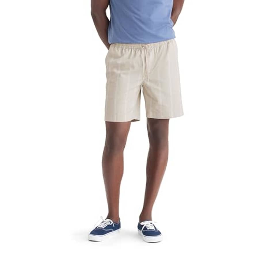 Dockers Men's Ultimate Straight Fit 7.5" Pull on Shorts with Supreme Flex, (New) Nomad Sahara for $13