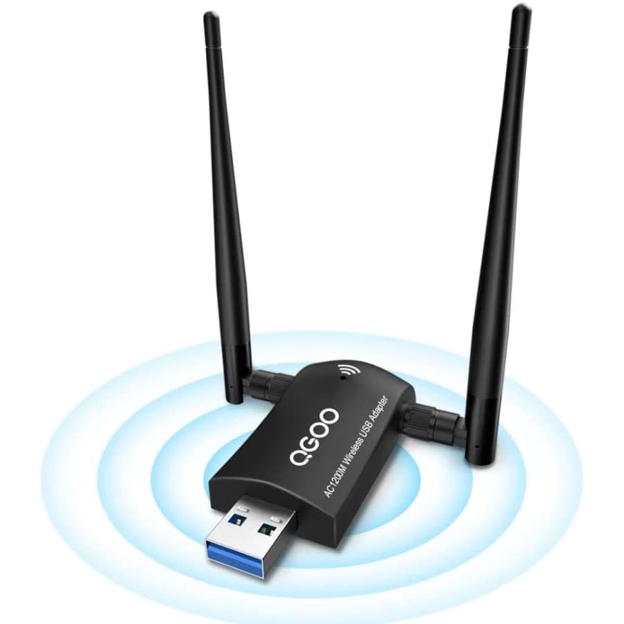 Qgoo AC1200 Dual Band USB WiFi Adapter for $22