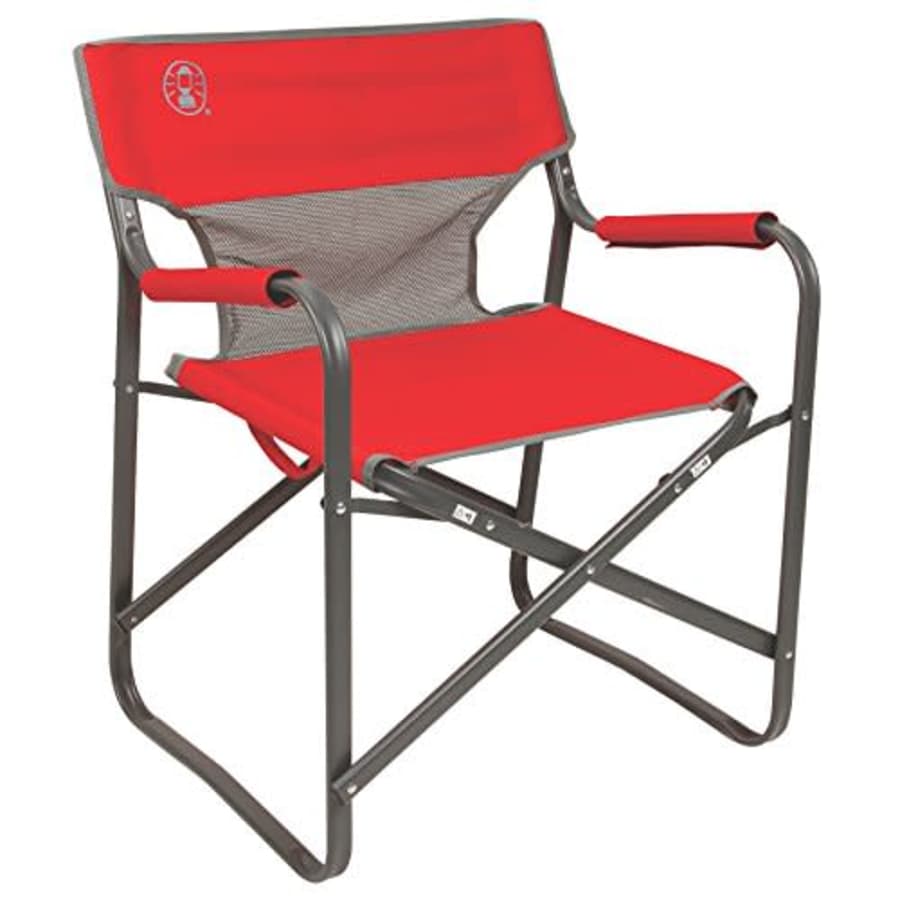 Coleman Outpost Breeze Steel Deck Chair, Portable Folding Chair with Padded Arm Support & Angled for $34