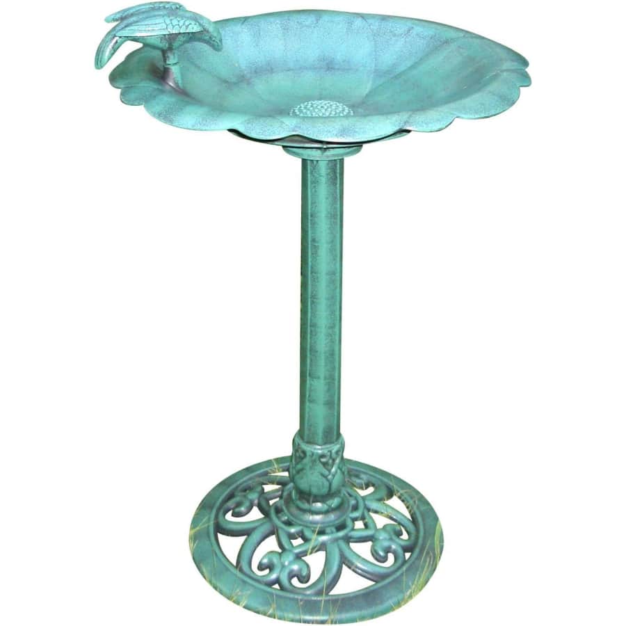 Alpine Corporation 31" Antique Flower Birdbath for $25