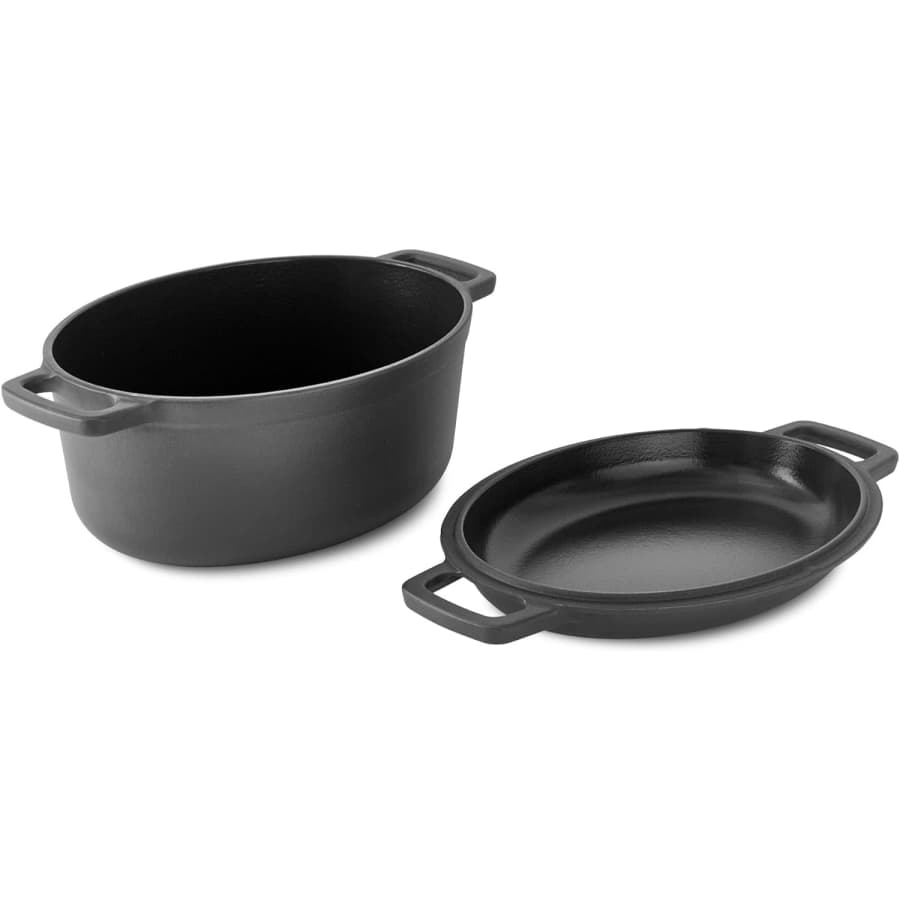 Zakarian x Dash 6-Quart Cast Iron Double Dutch Oven for $100