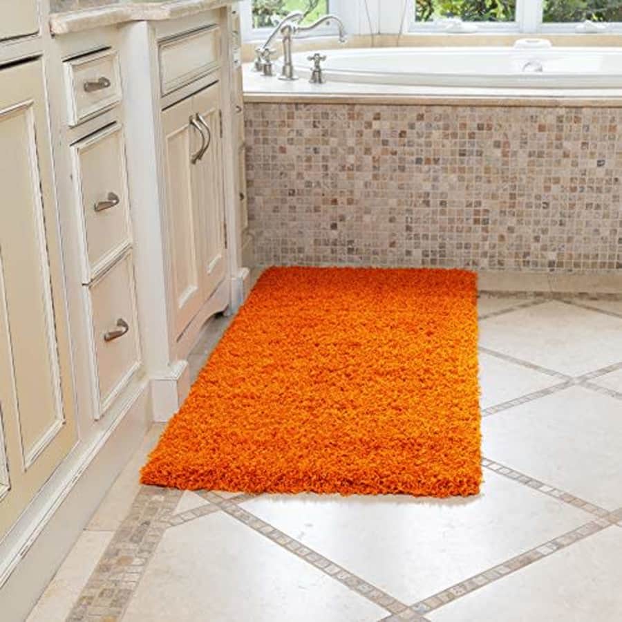 Ottomanson Soft Cozy Color Solid Shag Runner Rug Contemporary Hallway and Kitchen Shag Runner Rug, for $38
