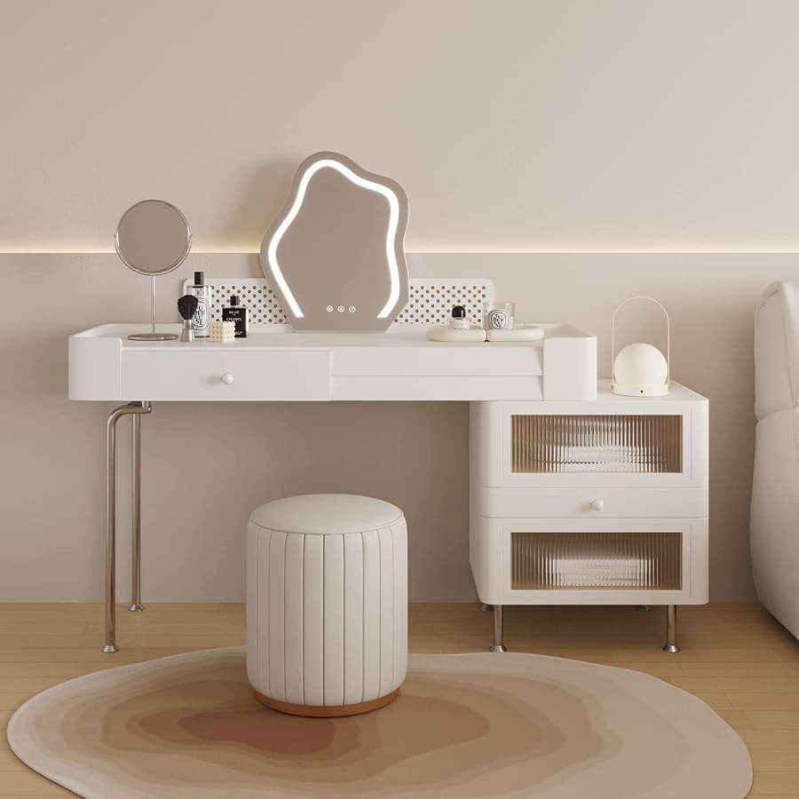 Yeerole Lighted Makeup Vanity with Stool for $455 Yeerole Lighted Makeup Vanity with Stool for $455