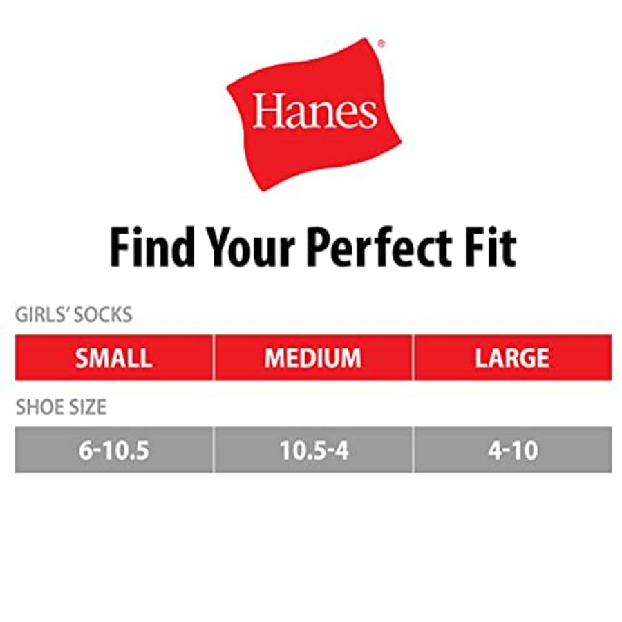 Hanes girls 20-pair Super Value Super No Show fashion liner socks, Assorted, Small US for $15