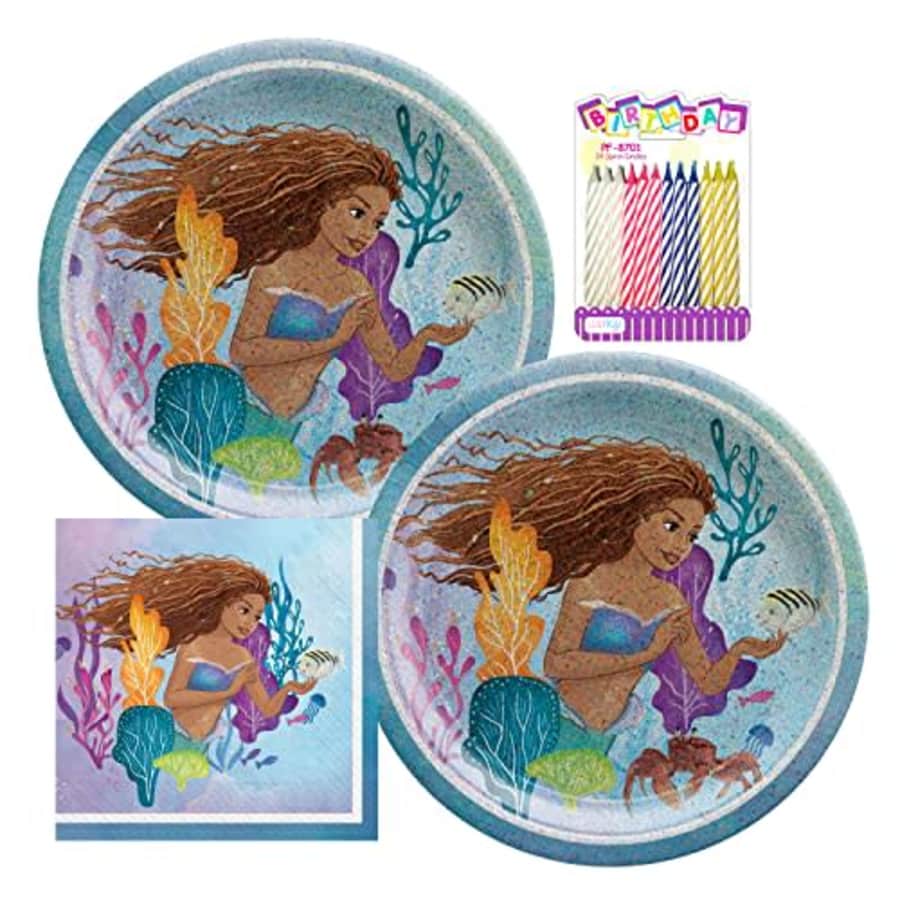 Disney 2023 - The Little Mermaid Ariel Party Supplies Pack Serves 16 - Dessert Plates and Beverage for $19 Disney 2023 - The Little Mermaid Ariel Party Supplies Pack Serves 16 - Dessert Plates and Beverage for $19