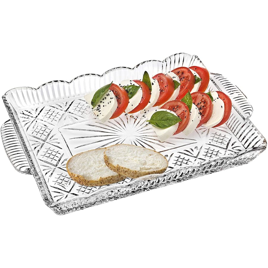 Godinger Dublin Crystal 16" Rectangular Serving Tray for $26