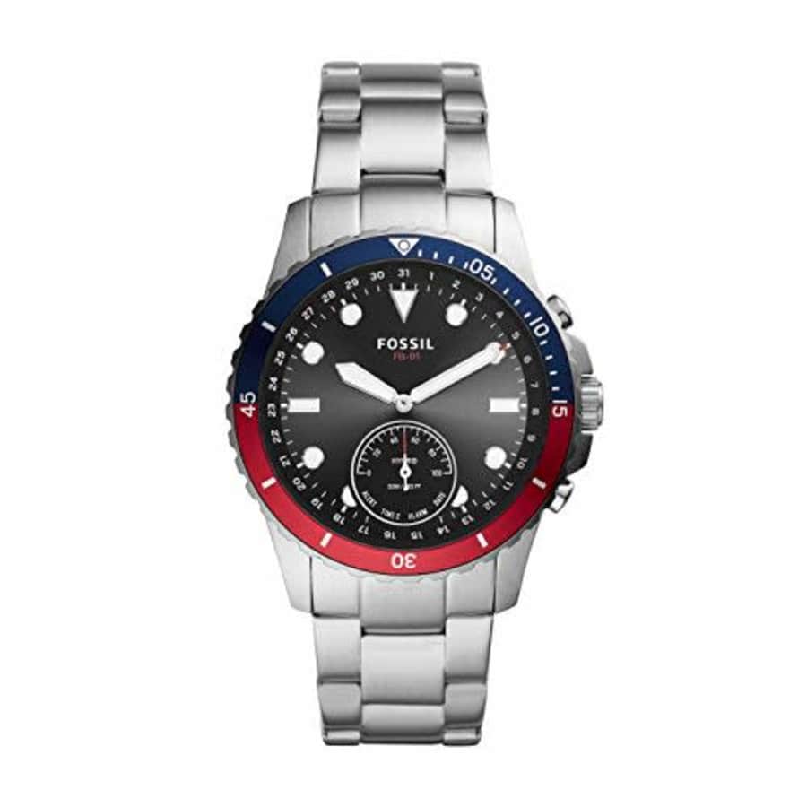 Fossil Men's FB-01 Stainless Steel Hybrid Smartwatch, Color: Silver/Multi Dial (Model: FTW1300) for $109
