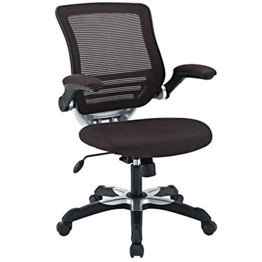 Modway Edge Mesh Back and Mesh Seat Office Chair In Black With Flip-Up Arms in Brown for $111