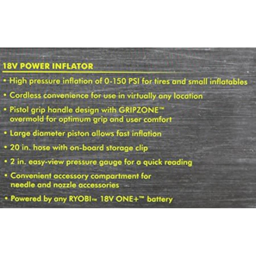 Ryobi P737 18-Volt ONE+ Portable Cordless Power Inflator for Tires (Battery Not Included, Power for $35 Ryobi P737 18-Volt ONE+ Portable Cordless Power Inflator for Tires (Battery Not Included, Power for $35