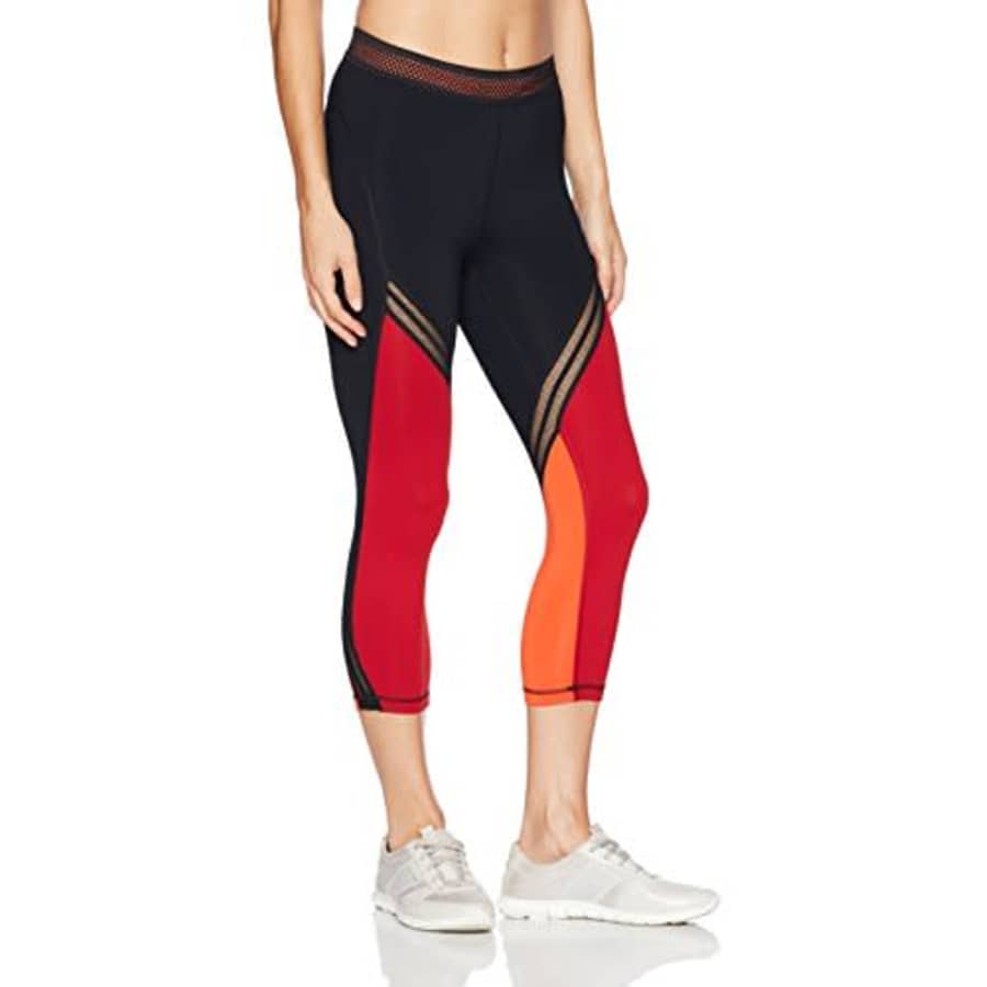 SHAPE activewear Women's Retreat Capri, Caviar Black/Chili Pepper, XS for $13 SHAPE activewear Women's Retreat Capri, Caviar Black/Chili Pepper, XS for $13