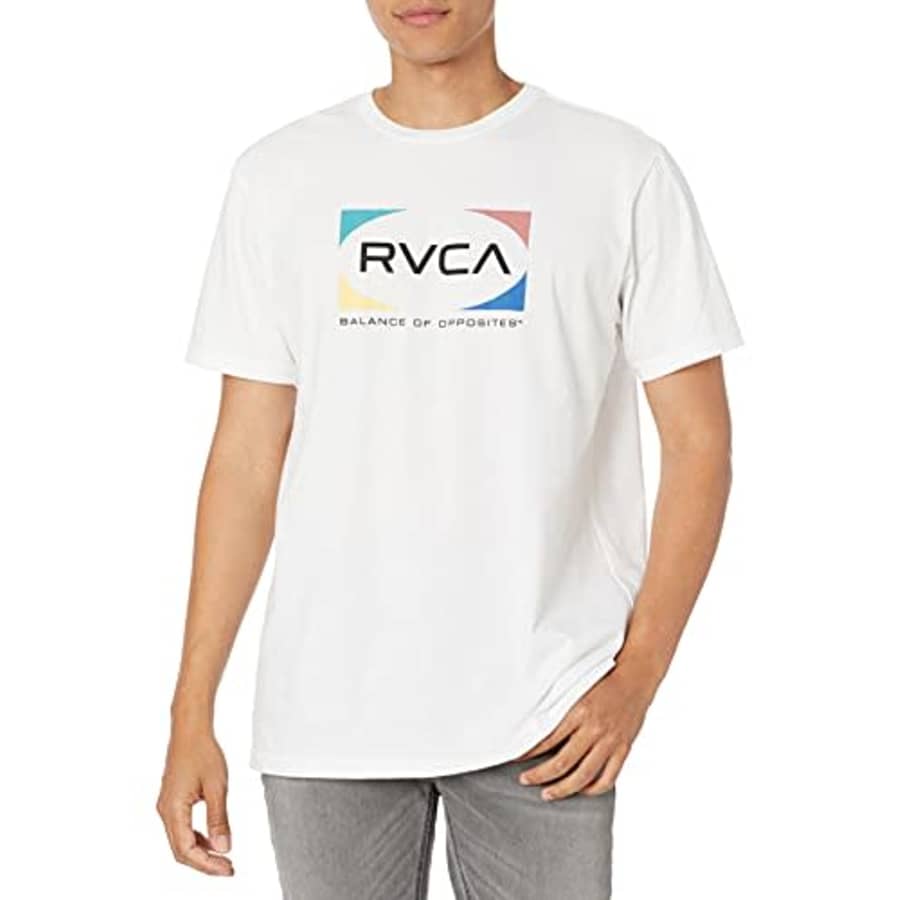 RVCA Men's Graphic Short Sleeve Crew Neck Tee Shirt, Quad S/S/White, XX-Large for $25