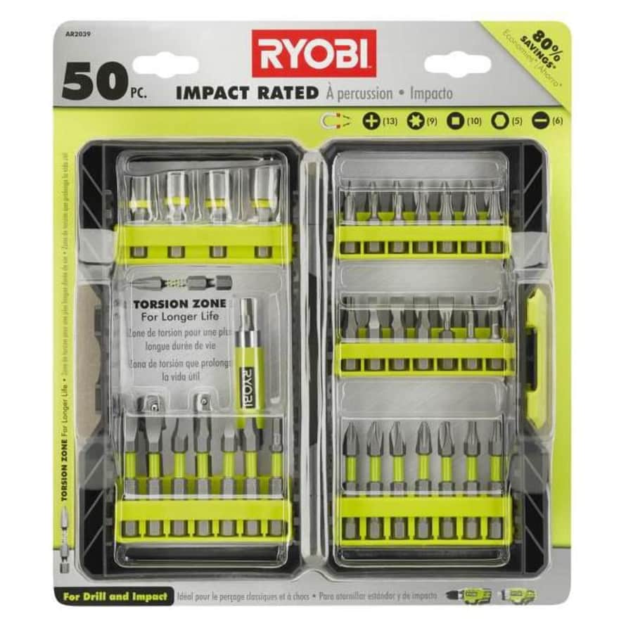 Ryobi 50-Piece Impact Rated Driving Kit for $8