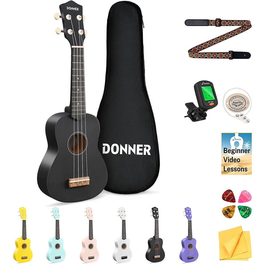 Donner 21" Soprano Ukulele Beginners Kit for $35 Donner 21" Soprano Ukulele Beginners Kit for $35