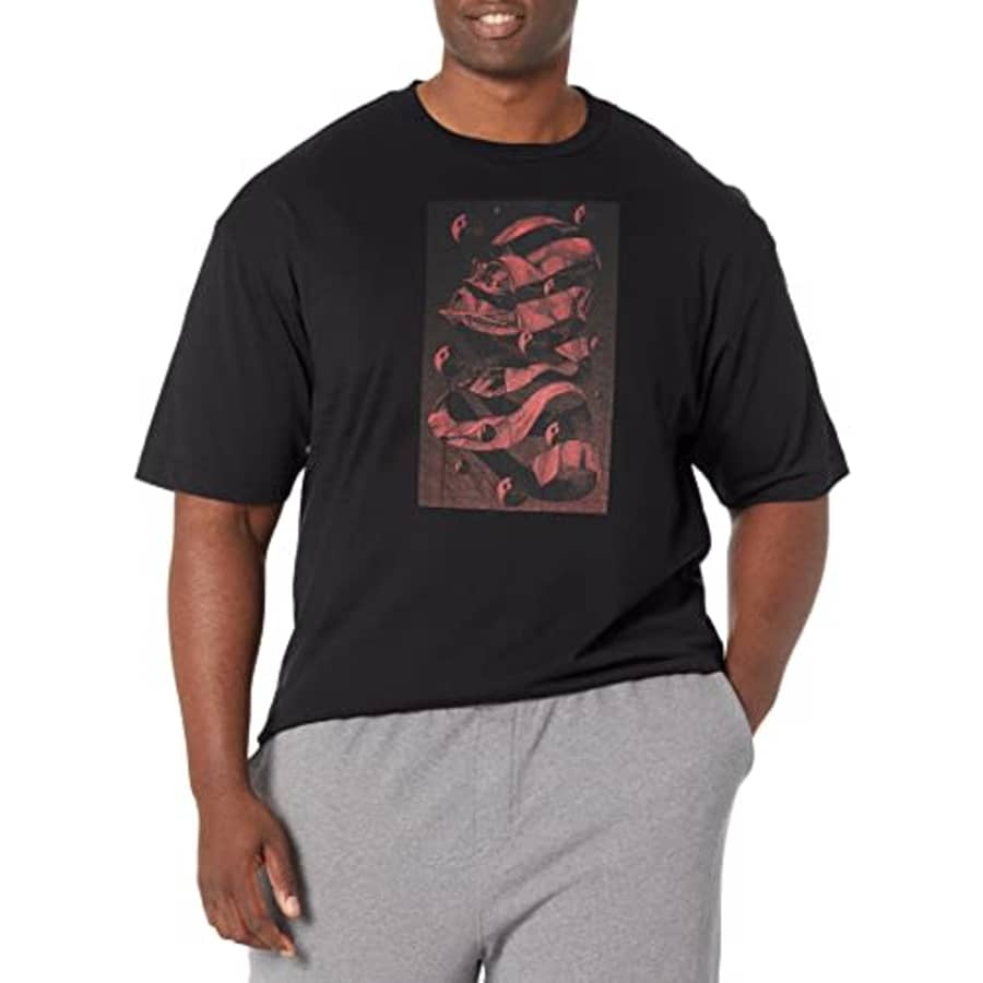 Star Wars Big & Tall Escher Vader Men's Tops Short Sleeve Tee Shirt, Black, 4X-Large for $10